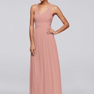 David’s Bridal ballet dustyrose long bridesmaid